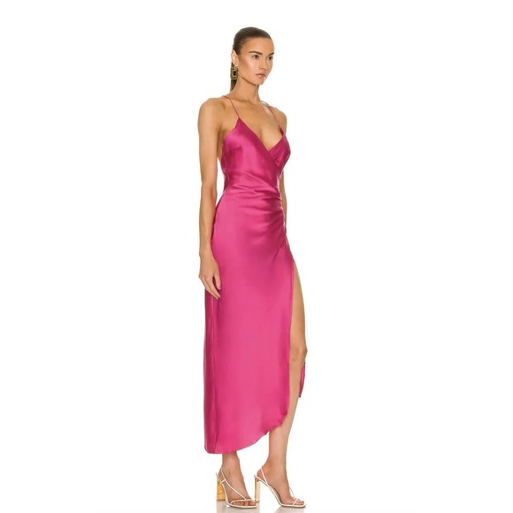 SER.O.YA Retrofete Emma Silk Dress Pink NWT - Picture 3 of 10